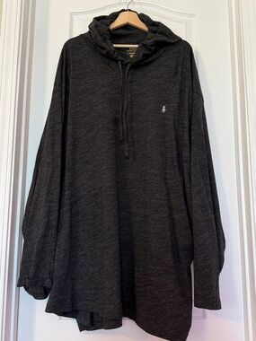 Men’s Polo by Ralph Lauren Charcoal Heather Jersey Drawstring Long-Sleeve Hoodie